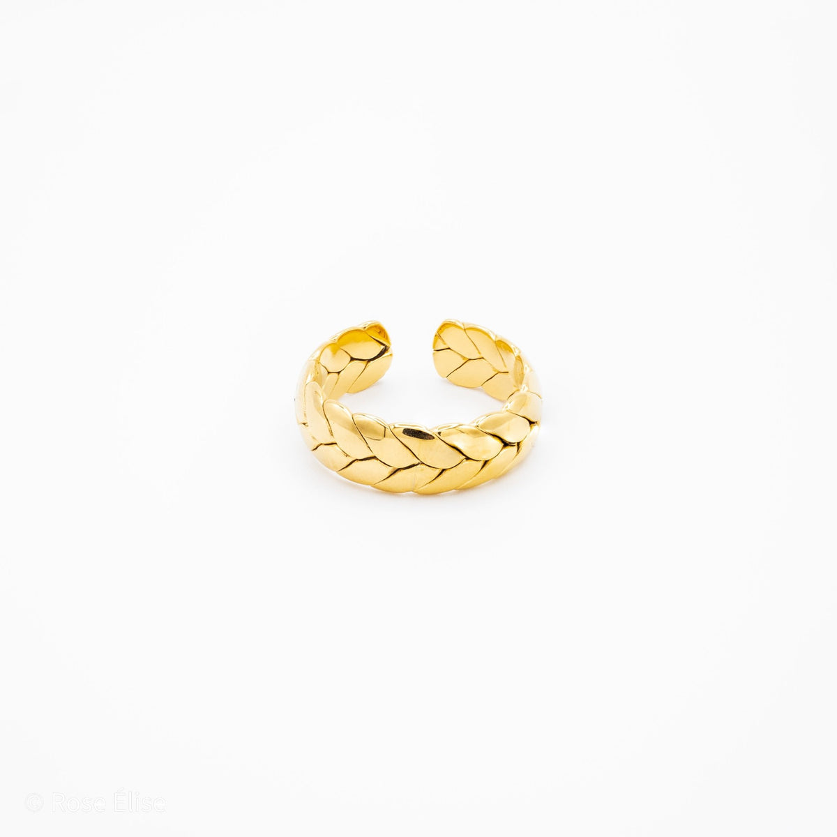 Valentina Gold Braided Ring - 6mm - Rose Élise