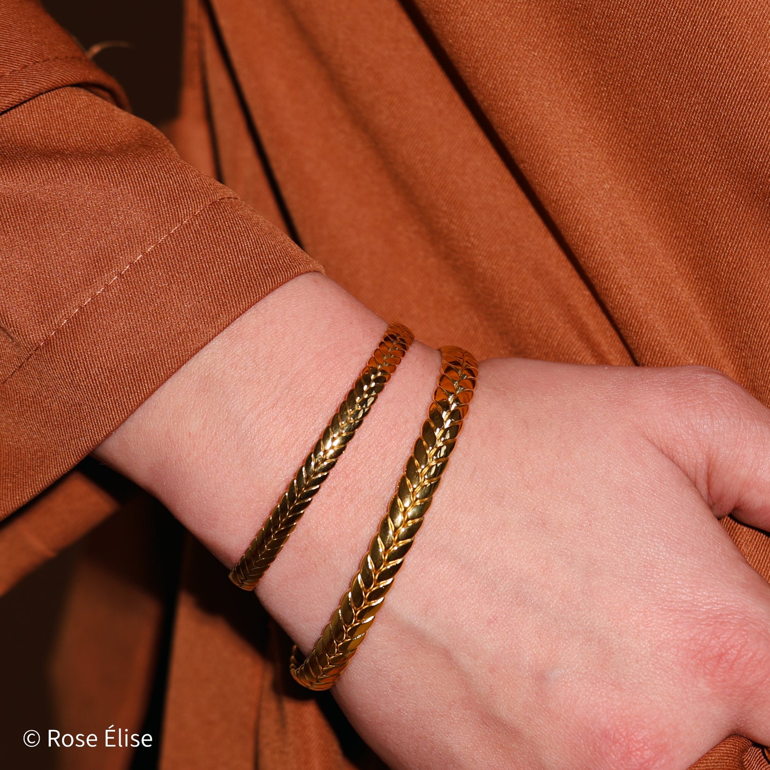 Valentina Gold Braided Bracelet - 8mm