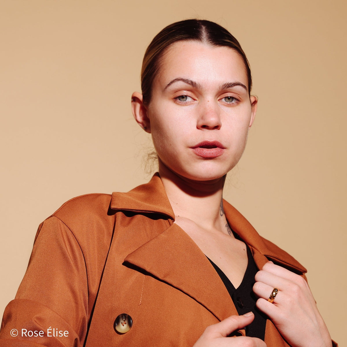 Valentina Gold Braided Ring - 6mm - Rose Élise