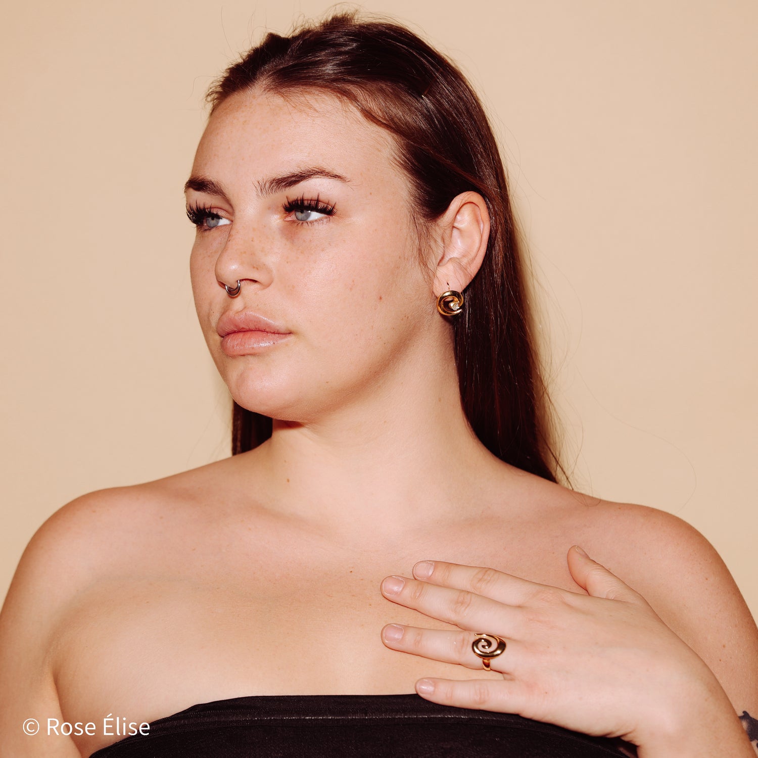 Spirale - 18k Gold Zircon Spiral Earrings