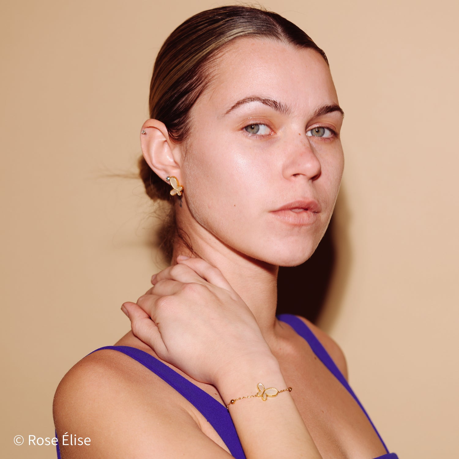 Papillon - 18k Gold Shell Butterfly Bracelet