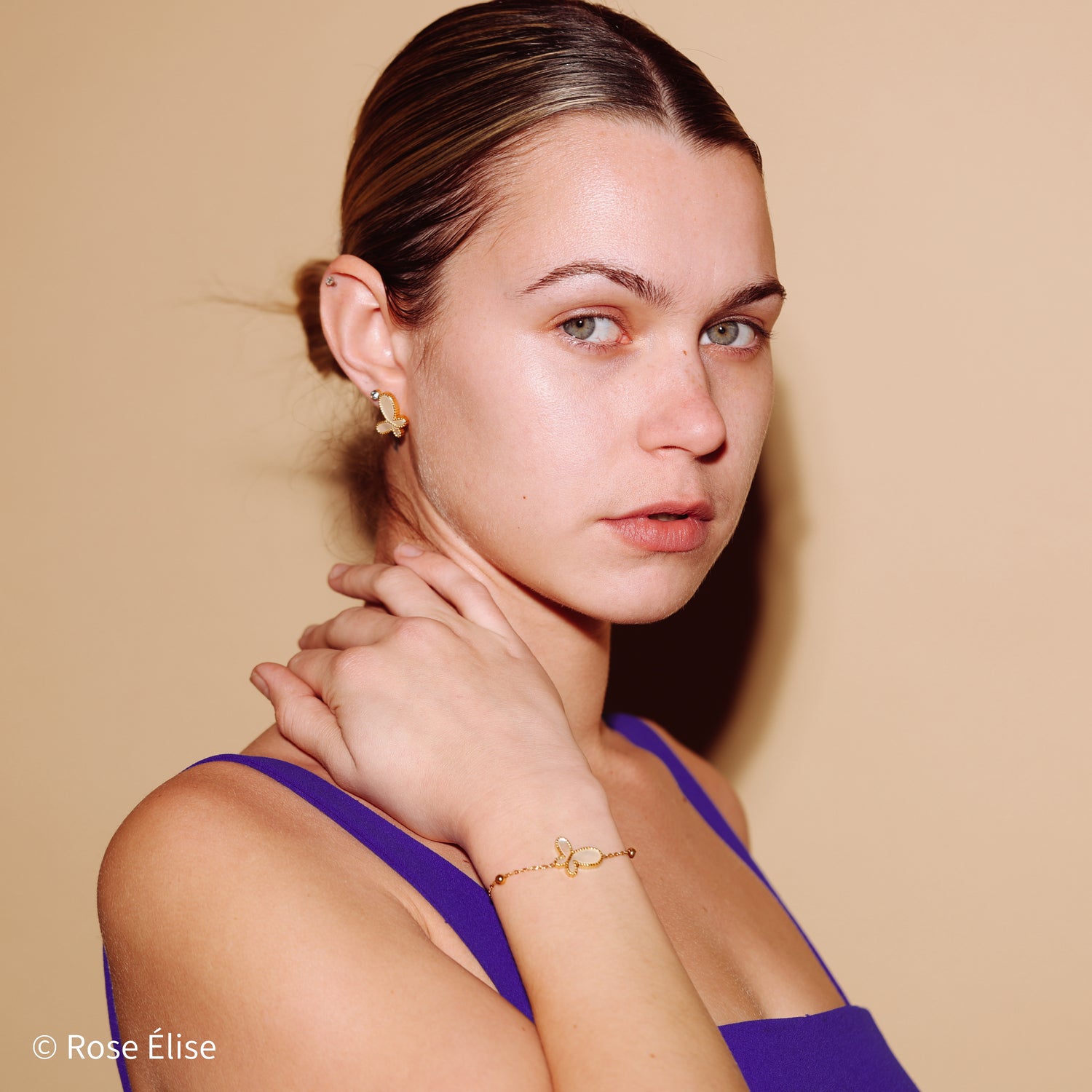 Papillon - 18k Gold Shell Butterfly Bracelet