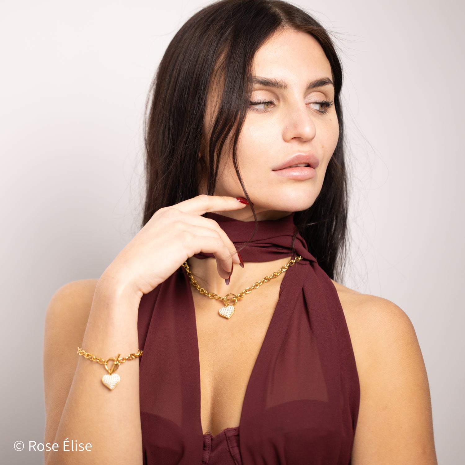 Éclat - 18k Gold Chain Zircon Heart Necklace