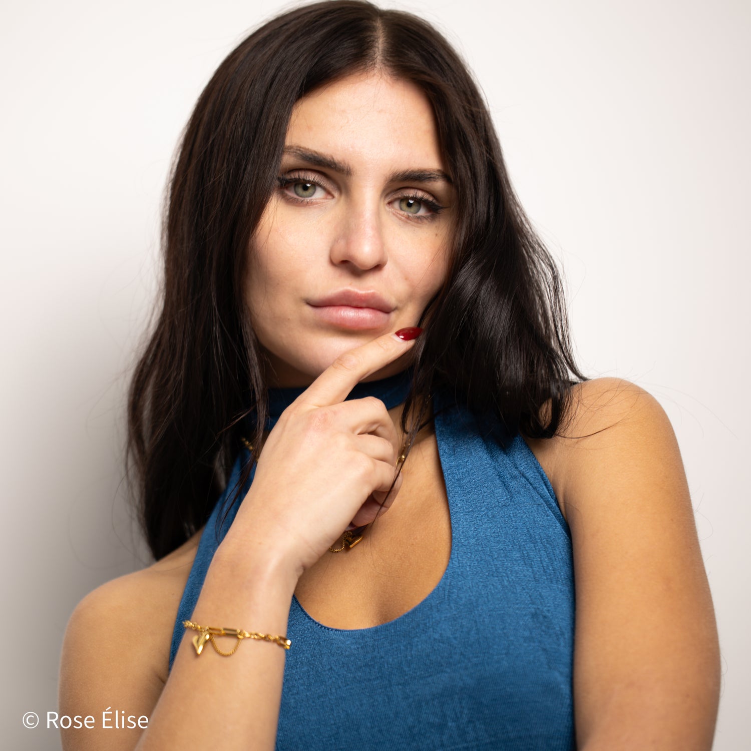 Bellezza - 18k Gold Heart Charm Bracelet