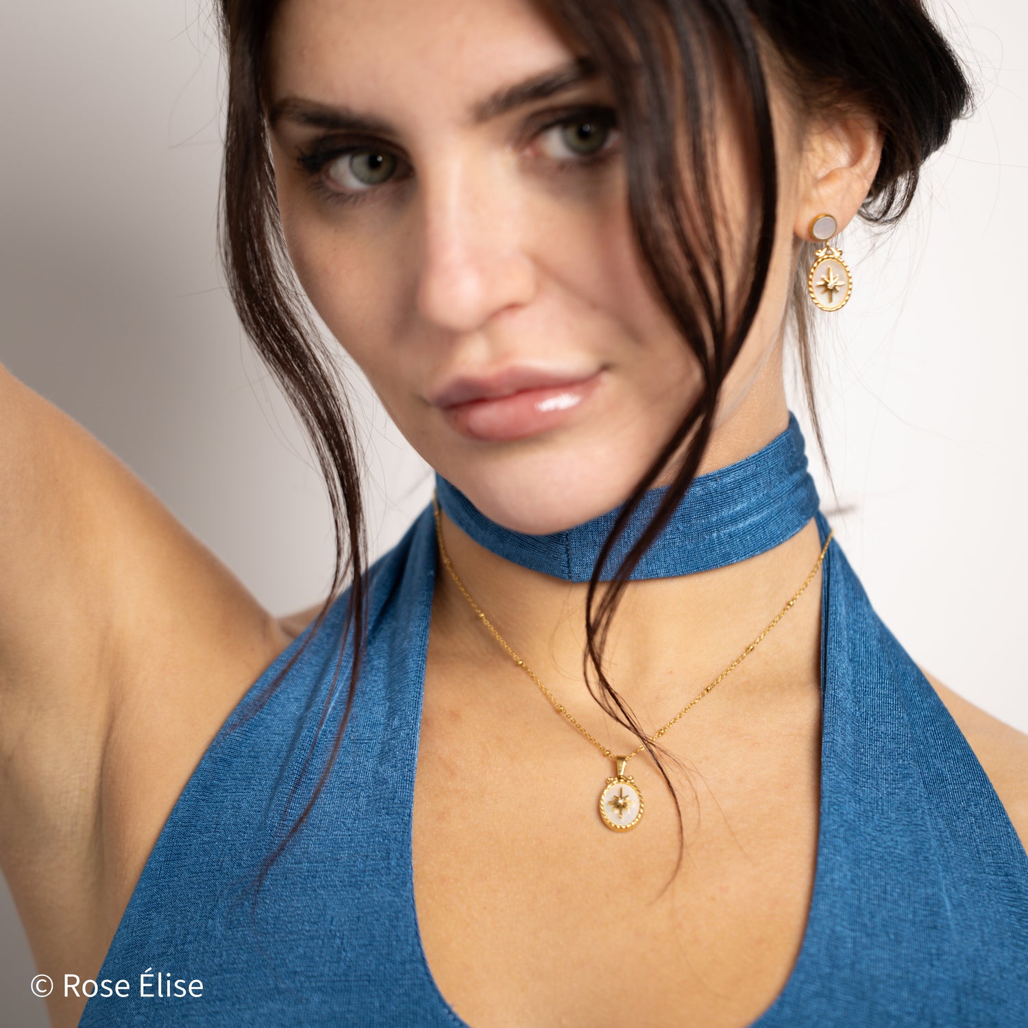 Stella - 18k Gold Mother of Pearl Star Drop Earrings