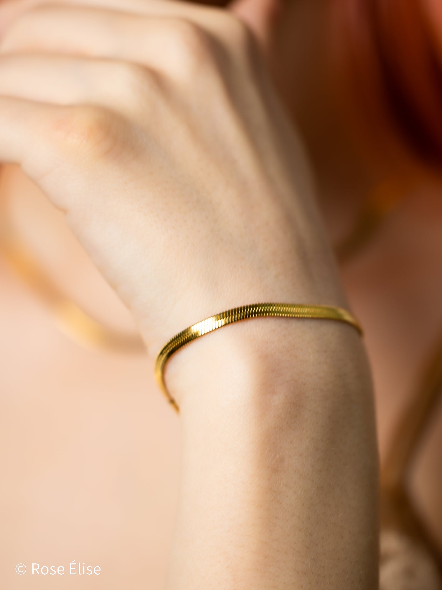 Serpente - 18k Gold Herringbone Chain Bracelet