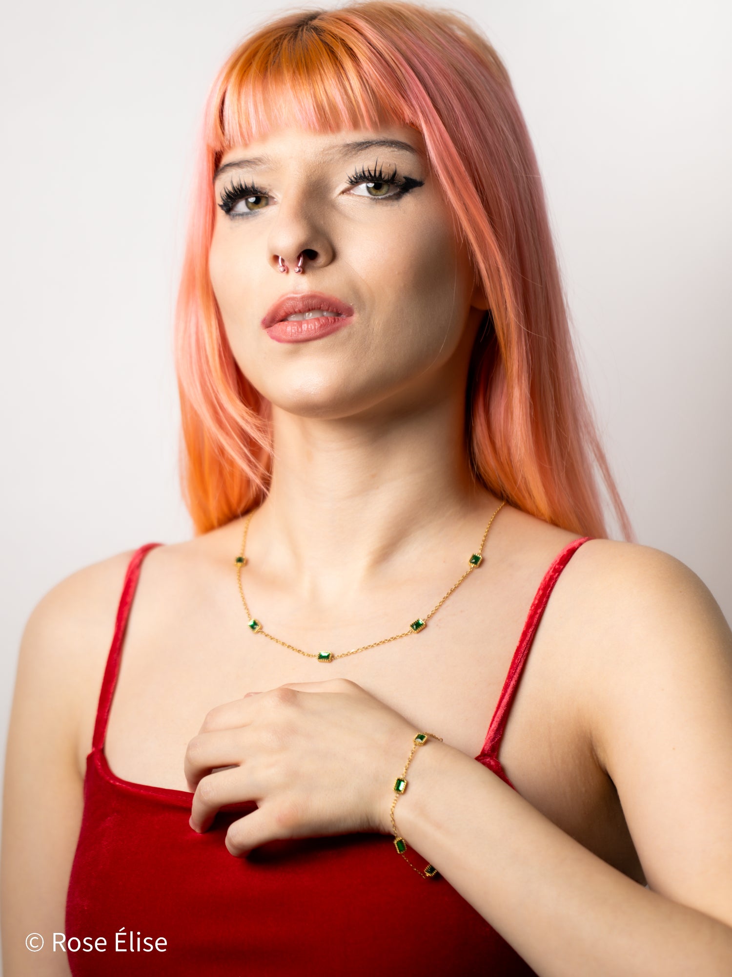 Smeraldo - 18k Gold Emerald Crystal Bracelet