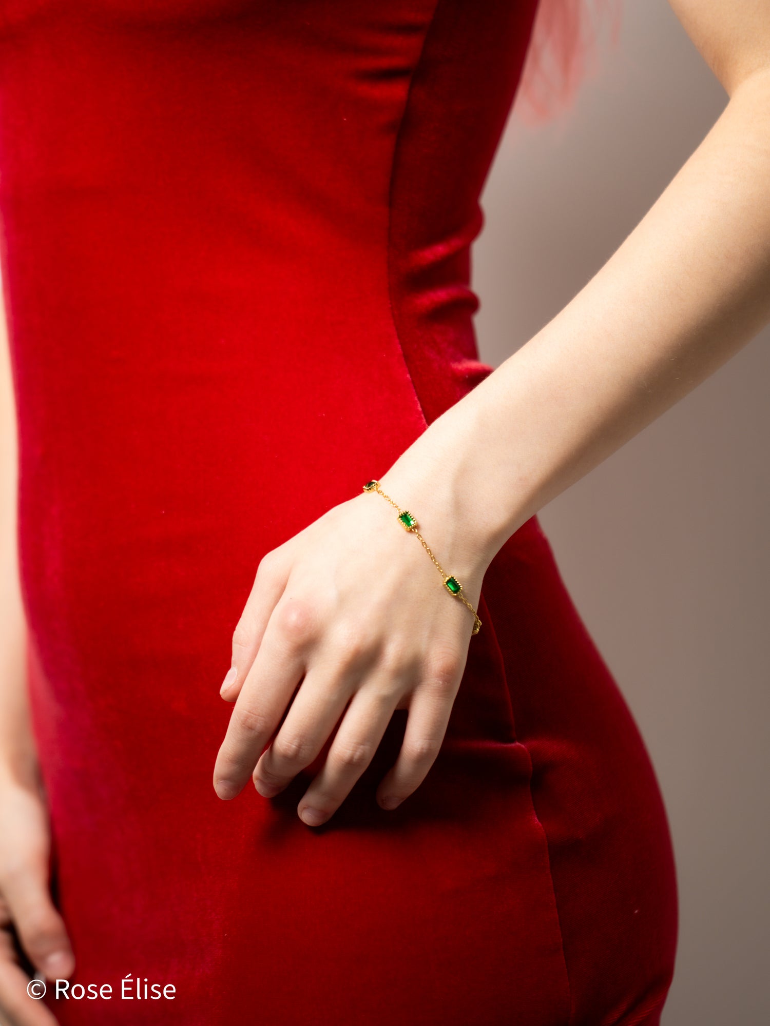 Smeraldo - 18k Gold Emerald Crystal Bracelet