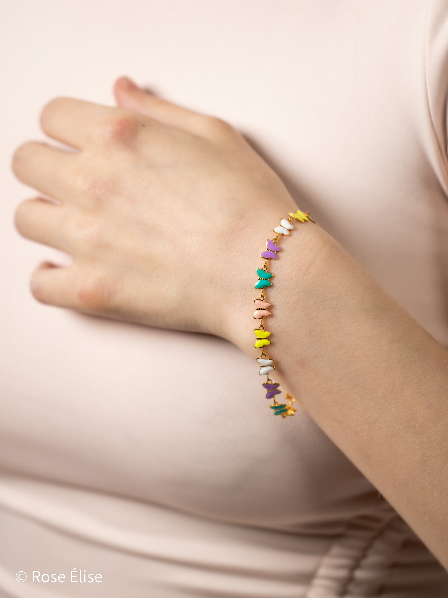 Délice - 18k Gold Pastel Butterfly Bracelet