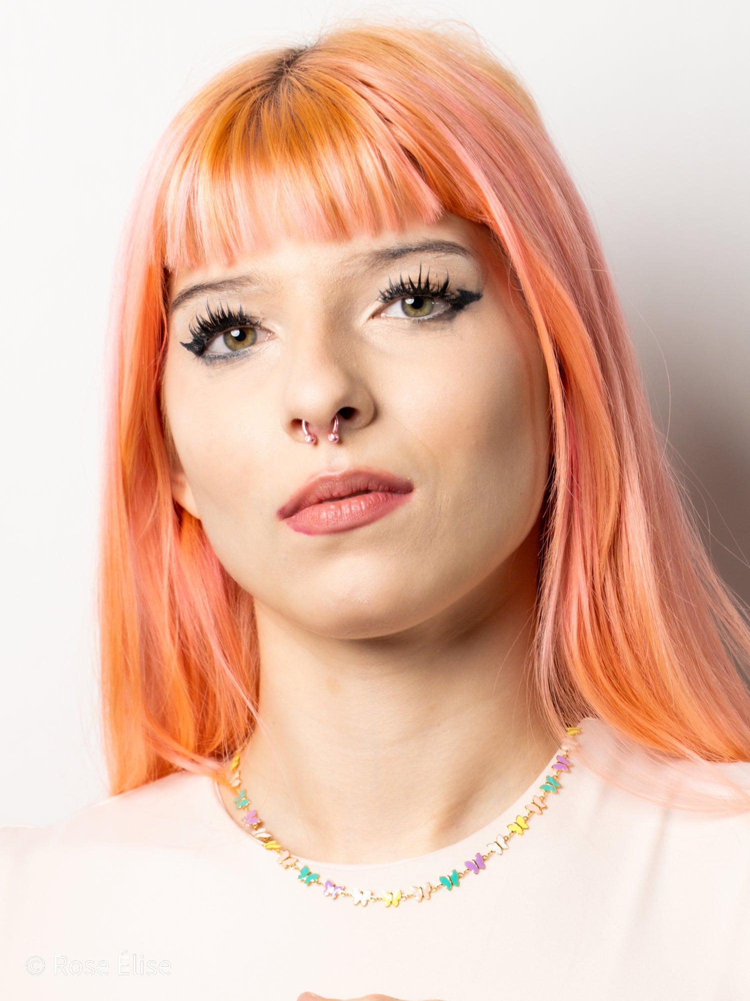 Délice - 18k Gold Pastel Butterfly Necklace