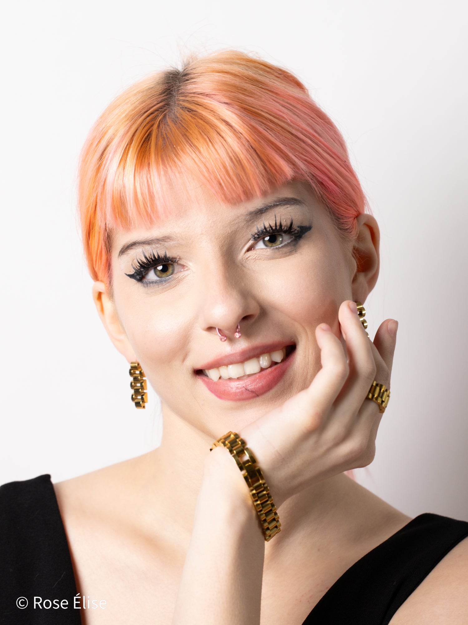 Majesté - 18k Gold Watch-Link Drop Earrings