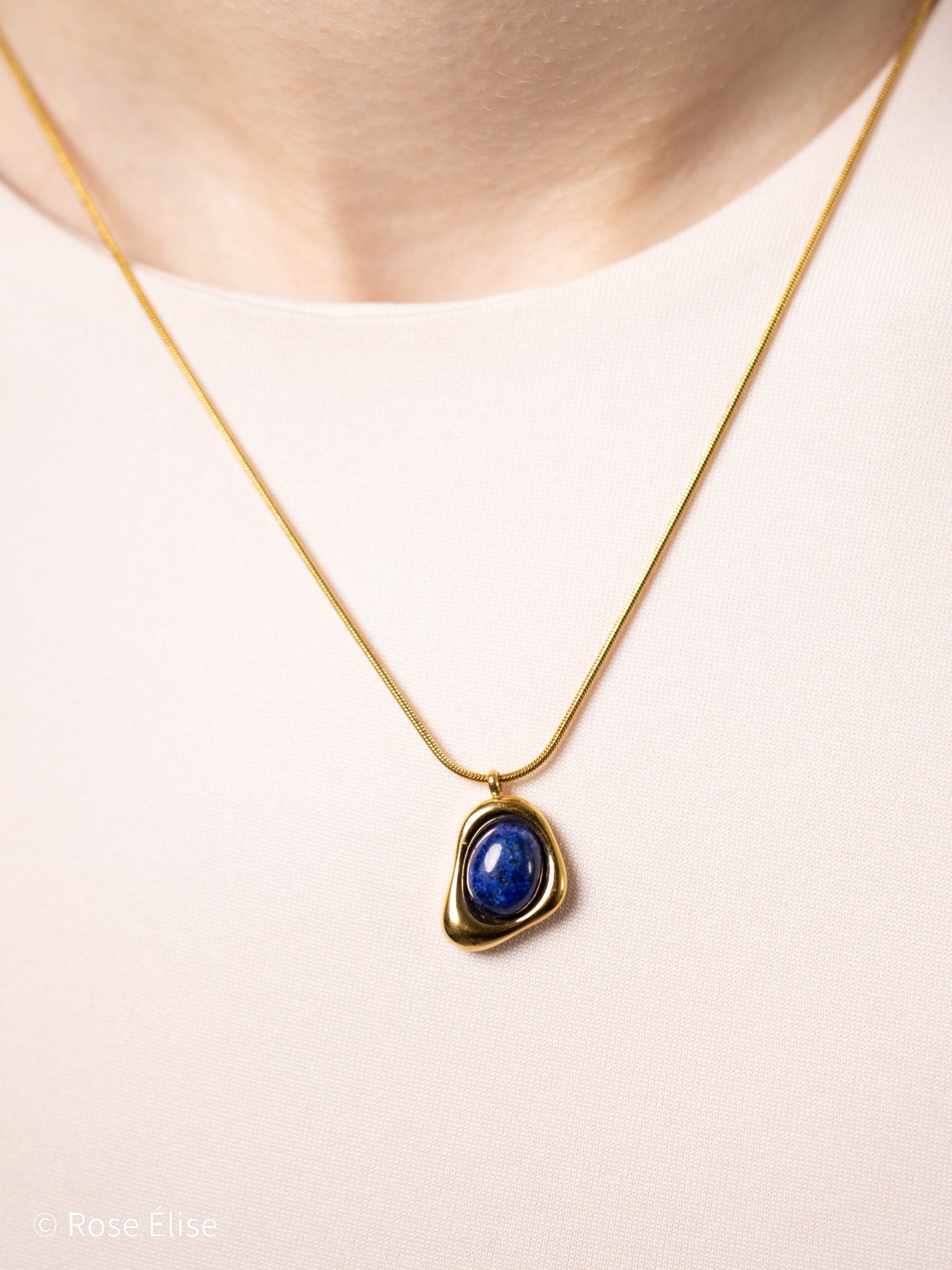 Zaffiro - 18k Gold Sapphire Stone Necklace