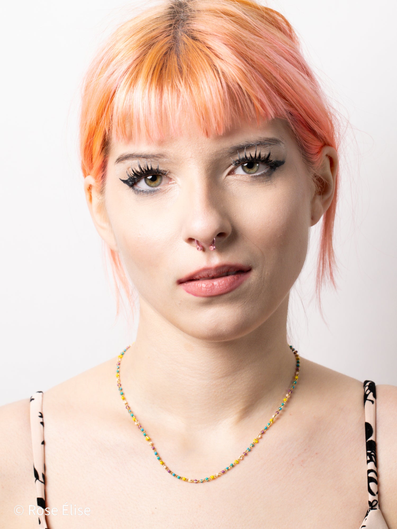 Vivace - 18k Gold Prismatic Enamel Necklace