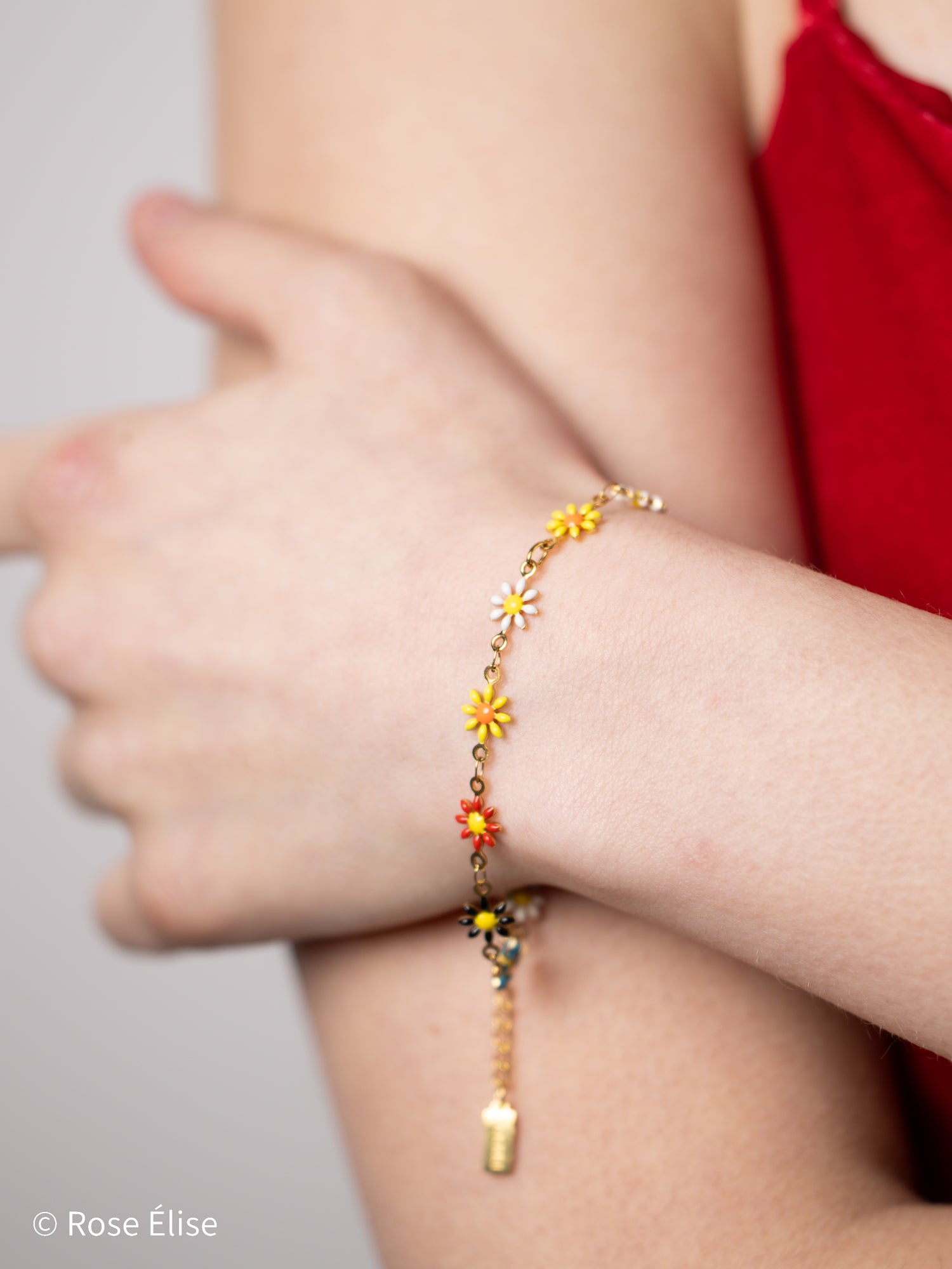 Fiore - 18k Gold Enamel Daisy Bracelet