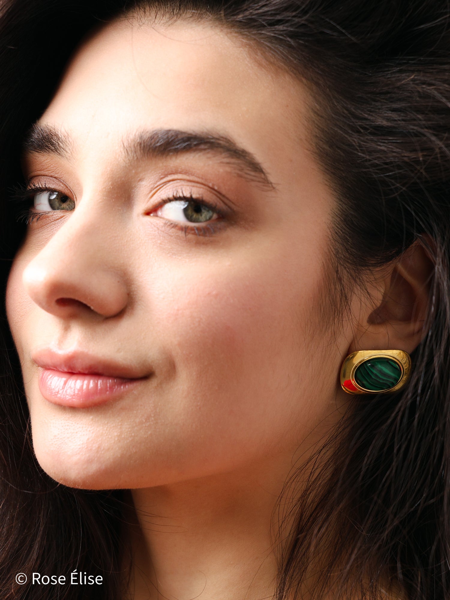 Rivière - 18k Gold Malachite Earrings