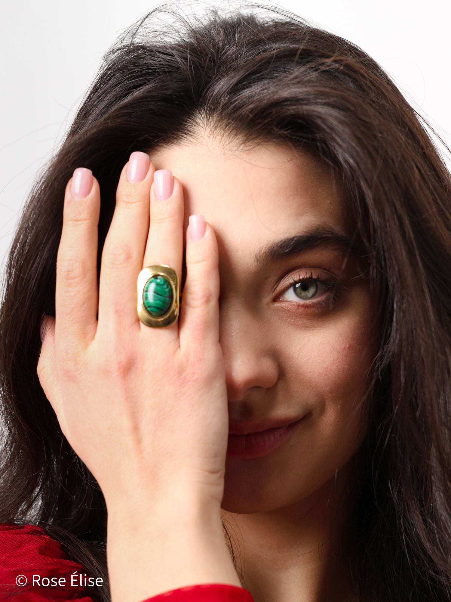 Rivière - 18k Gold Malachite Ring