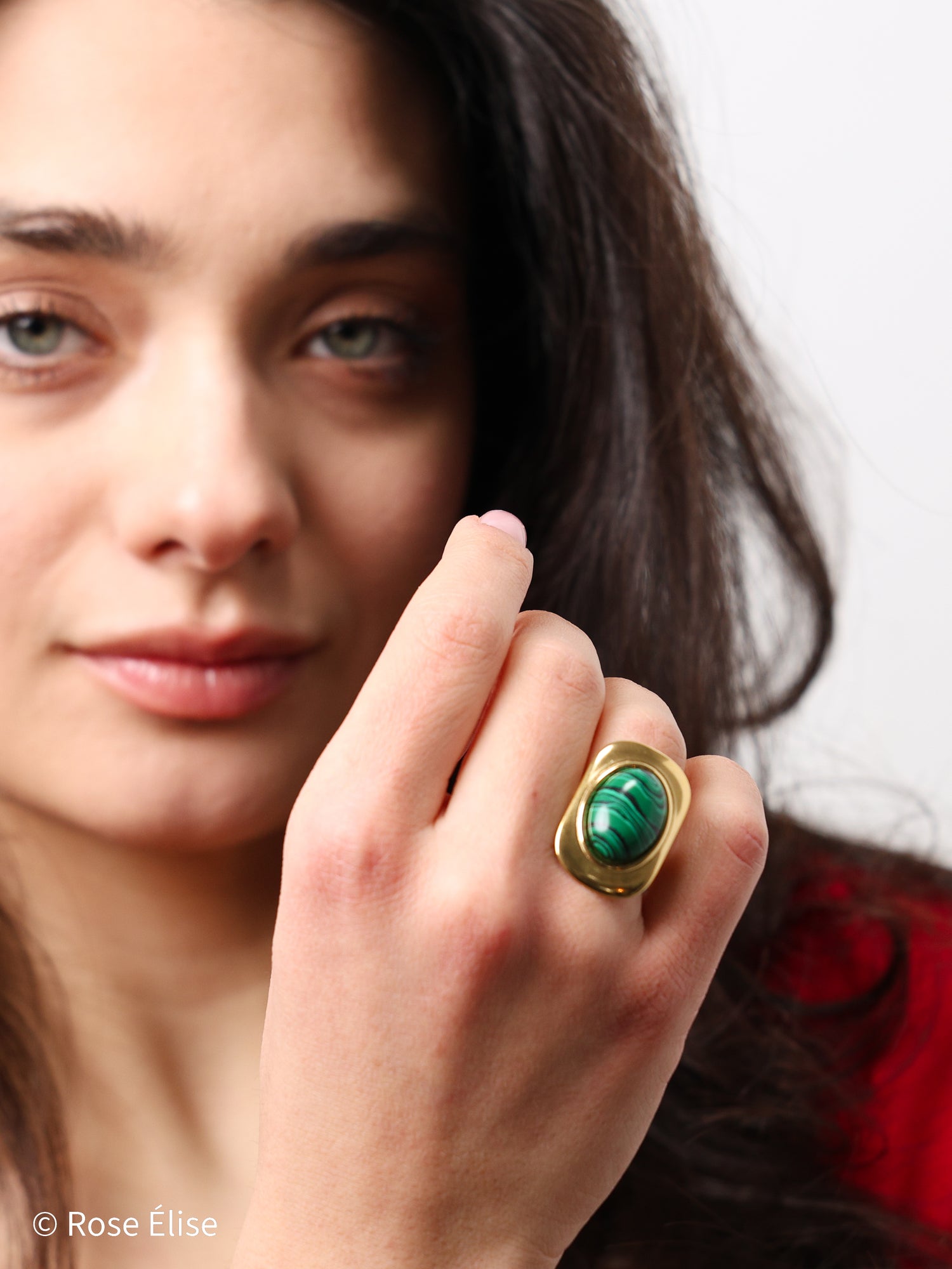 Rivière - 18k Gold Malachite Ring