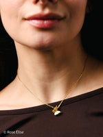 Volette - 18k Gold Textured Butterfly Necklace - Rose Élise