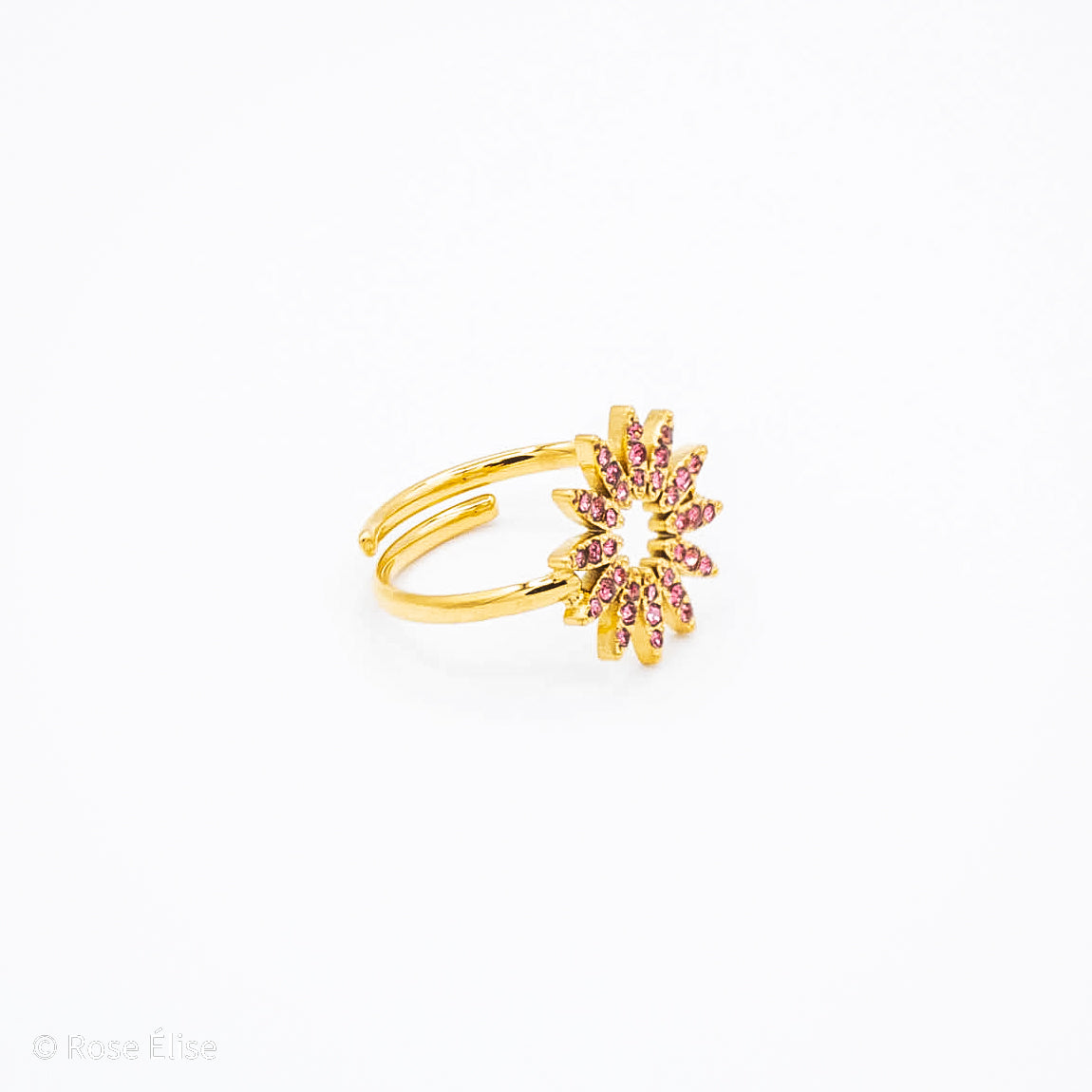 Soleil - 18k Gold Pink Zircon Sunflower Ring