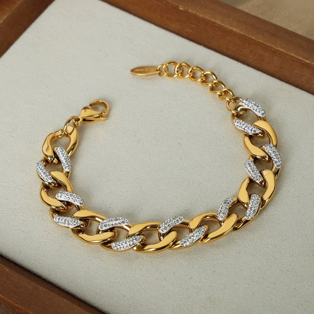 Audacia - 18k Gold Crystal Chain Bracelet