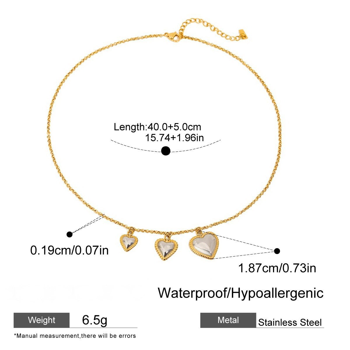 Irisé - 18k Gold Pearlescent Heart Necklace