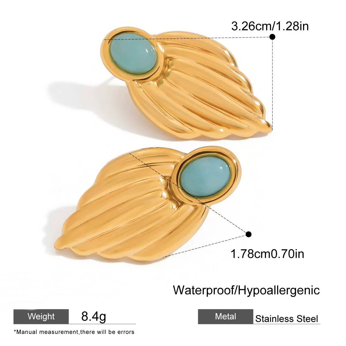 Volée - 18k Gold Wing Turquoise Earrings