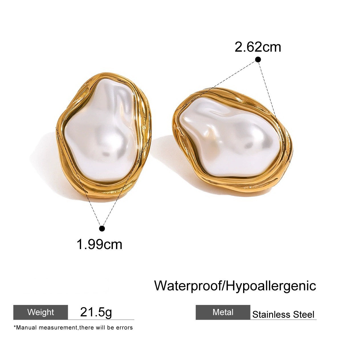 Baroque - 18k Gold Baroque Pearl Earrings